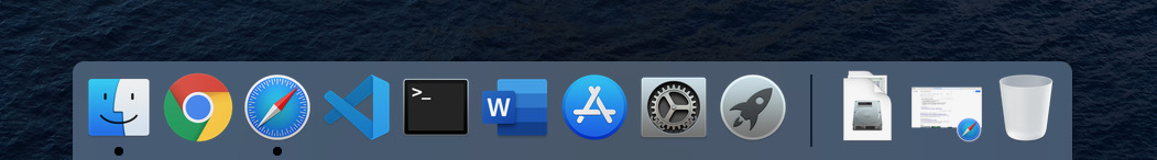 macOS catalina dock